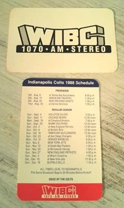 RARE VINTAGE INDIANAPOLIS COLTS 1988 POCKET SCHEDULE - MINT! - Picture 1 of 1