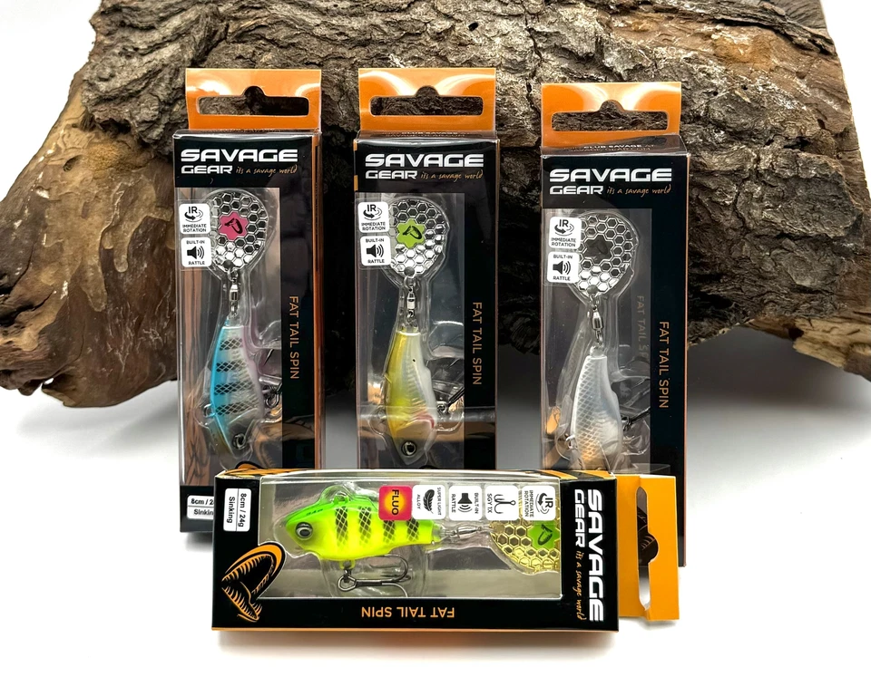 Savage Gear Fat Tail Spin 8cm 24g Sinking 5 Farben Spinnerbaits Tailspinner SALE - Bild 1 von 1