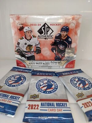2023-24 Upper Deck SP Authentic Hockey Hobby Box WITH BONUS PACK - Image 1 of 4