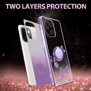 For OnePlus 13T, Phone Case Bling Fashion Glitter Soft Clear Ring Holder Cover - Picture 1 of 18