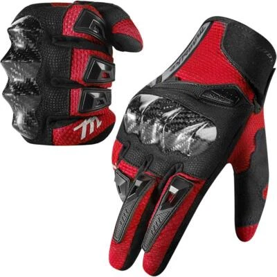 Motorcycle Gloves for Adults Touchscreen Carbon Fiber Hard Knuckles Motocross - Изображение 1 из 4