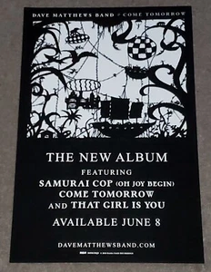 PÓSTER PROMOCIONAL ORIGINAL DAVE MATTHEWS BAND COME TOMORROW 11X17 PULGADAS DOBLE CARA - Imagen 1 de 1
