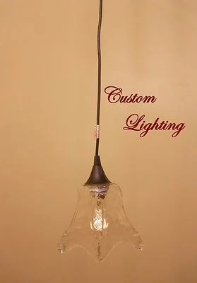 Mini colgante colgante con acabado negro mate luz transparente rústico vidrio isla barra Foto 1 de 4