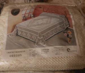 Crochet Bedspread Size Full/Queen Stylemaster cream colored - Picture 1 of 7