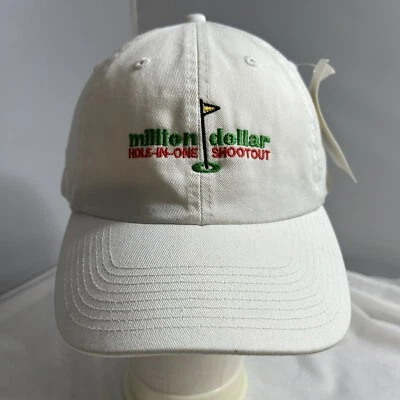 Million Dollar Hole-In-One Golf Hat Slideback Cap White OSFM Embroidered NEW! - Image 1 of 4