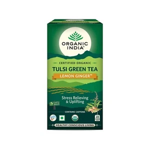 ORGANIC INDIA Tulsi Green Tea Lemon Ginger - 25 Tea Bags - Picture 1 of 5