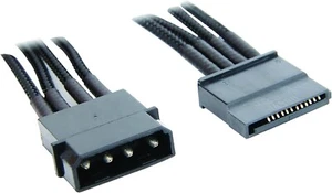 Braided 4pin Male Molex to SATA Power Extension (45cm) - Picture 1 of 1