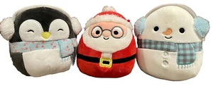 3-Squishmallow Weihnachten 5" Zoll weicher Weihnachtsmann Schneemann und Pinguin gebraucht - Bild 1 von 10