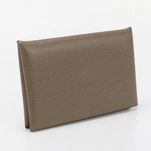HERMES Calvi Coin Pocket/Epsom unisex gray - Picture 1 of 6