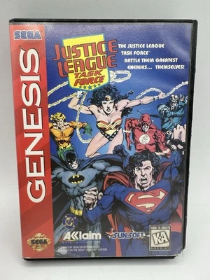Sega Genesis Justice League Task Force  Game COMPLETE Damaged Manual - Image 1 of 4