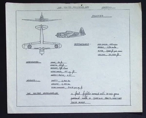 Dibujo de reconocimiento original Vultee Vanguard A8C de la Segunda Guerra Mundial - arte de combate de Estados Unidos - Imagen 1 de 4