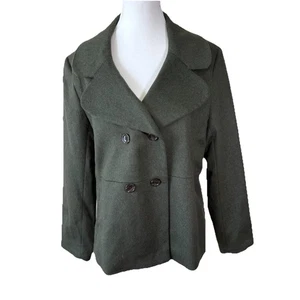 NWT  TALBOTS BRUSHED ITALIAN WOOL DOUBLE BREASTED JACKET Blazer Green Size 6 - Picture 1 of 6