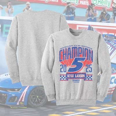 NOVO! Moletom Kyle Larson #5 Hendrick Team 2025 Champs presente envio rápido - Imagem 1 de 3