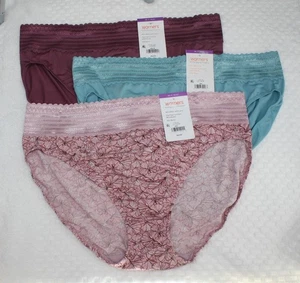 Nuovo set di 3 mutandine WARNER'S no muffin top HI CUT ROSA MALVA FLOREALE ACQUA 9/2XL - Foto 1 di 5
