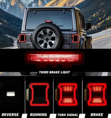Juego de luces traseras LED ahumadas Kiwi Master y tercera luz de freno para Jeep 2018-2025 Foto 1 de 4