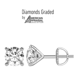 6.03 Carat D VS2 Certified Lab Diamond Martini Style Studs 18K White Gold - Picture 1 of 4