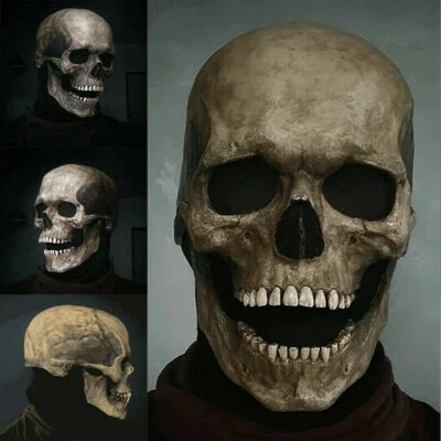 Casco Máscara Calavera Cabeza Completa Movible con Mandíbula Movible Horror Casco Halloween EE. UU. Foto 1 de 4