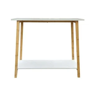 Eccostyle Console Table 32" L x 12" D x 28" H Nylon Foot Pads, Rectangle White - Picture 1 of 6