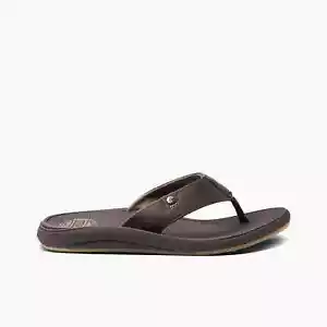 Reef Phantom Nias Brown/Fossil Leather Beach Flip Flops Men’s Sandals CJ0375 - Picture 1 of 7