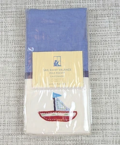 Pottery Barn Kids SAIL AWAY cenefa veleros bolsillo poste náutico 18x44 NUEVO - Imagen 1 de 10