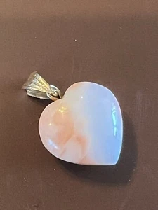 Vintage Coral Puffy Heart Pendant - Picture 1 of 5