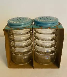 Vintage NEW Anchor Hocking Key Largo Philco Aqua Salt and Pepper Shakers 1952 - Picture 1 of 12