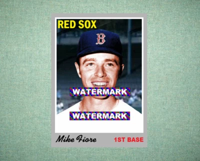 Mike Fiore Boston Red Sox 1970 Style Custom Baseball Art Card - Image 1 of 2