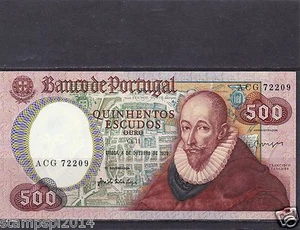 PORTUGAL  500 ESCUDOS FRANCISCO SANCHES - Picture 1 of 2