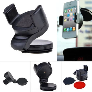 360° Adjustable Car Windshield Suction Cup Mobile Cell Phone Mount Holder Black - Picture 1 of 8