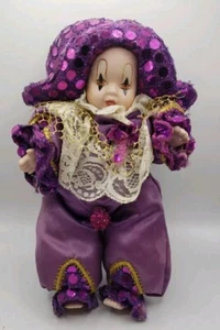 Clown / Jester Collectible 8" Porcelain Doll - Picture 1 of 7