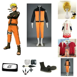Anime Naruto Shippuden Cosplay 2nd Uzumaki Naruto Costume Leaf Headband Wig - Picture 1 of 23