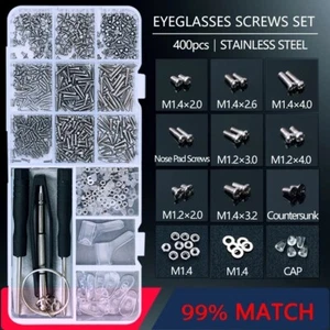 🕶️Set kit assortito strumento riparazione ottica nasello dado vite per occhiali vetro sole - Foto 1 di 15