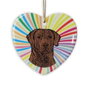 Chesapeake Bay Retriever Heart Ornament - Ceramic - Picture 1 of 1