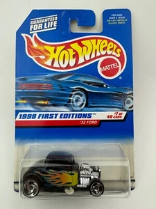 1998 Hot Wheels #636 First Editions 7/40 32 FORD Black Knob-Driver? w/5 Sp Malay - Picture 1 of 7