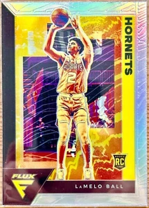 2020/21 Lamelo Ball RC Panini Flux SILVER PRIZM #201 Hornets Rookie Refractor SP - Picture 1 of 2