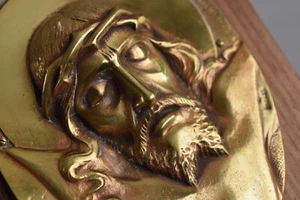 ⭐ Vintage Bronzeskulptur, Christi Kopf von N.Martini, Art Deco ⭐ - Bild 1 von 7