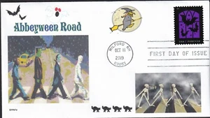 THE BEATLES HALLOWEEN ABBEY ROAD 'ABBEYWEEN' SKELETONS CATS FDC- DWc - Picture 1 of 1