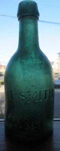 Scarce Green Iron Pontil J. L. Smith Philadelphia Soda Water Lager Porter Bottle - Picture 1 of 14