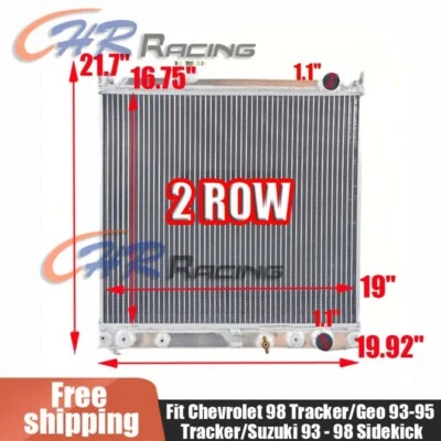 Radiador de aluminio de 2 filas para Geo Tracker 1994-1997/1992-1998 Suzuki Sidekick 1,6 L Foto 1 de 4