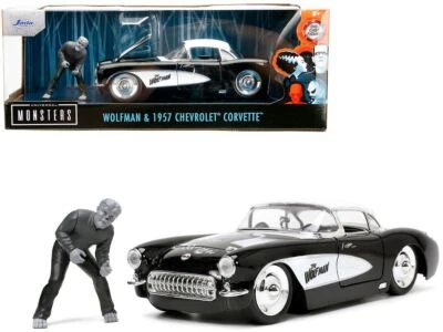 Wolfman 1:24 con Chevrolet Corvette 1957 -- Universal Monsters -- Hollywood JADA Foto 1 de 4
