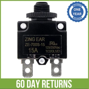 Mini Thermal Push Button Circuit Breaker Reset Overload Protector Switch - 15A - Picture 1 of 5
