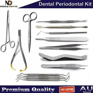11PCS Dental Periodontal Kit Surgical Implant Surgery Tools Lucas Bone Curette - Picture 1 of 12