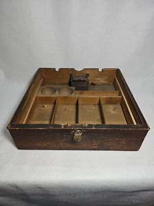 Antiker Holzwecker Till Tucker & Dorsey Schwalbenschwanz Kassenschublade um 1800 - Bild 1 von 15