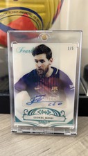 2018 LIONEL MESSI Auto Leaf Pearl 1/5 GOAT Extremely Rare Bold Auto! 🔥🤩