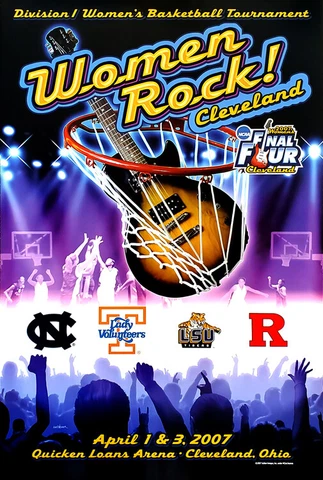NCAA WOMEN'S BASKETBALL FINAL FOUR 2007 Cleveland Official 24x36 Event POSTER Cover