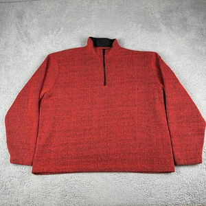Orvis Sweater Mens XL Pullover Red Heathered 1/4 Zip Long Sleeve Outdoor Casual - Picture 1 of 7
