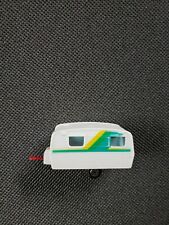 Yatming Caravan Camper Trailer White Plastic w/Red Base 1/64 Scale Diecast