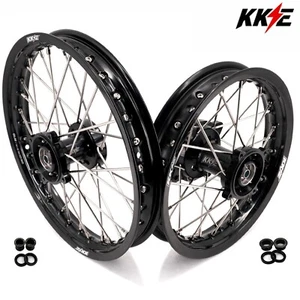 KKE 1.4*14/1.6*12 Mini Dirt Bike Wheels for Kawasaki KX65 2000-2024 Black Hub - Picture 1 of 13