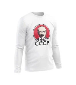 Lenin CCCP T-Shirt Long Sleeve Communism Politics Logo Parody Tee Gift T Shirt - Picture 1 of 2