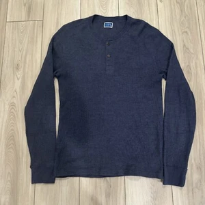 J.Crew Thermo Henley Shirt Herren Medium Blau Langarm Baumwolle Polyester - Bild 1 von 8